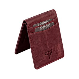 Zoozie Bags Cartera para Hombre Rojo Claret de Piel Genuina Lujosa y Elegante